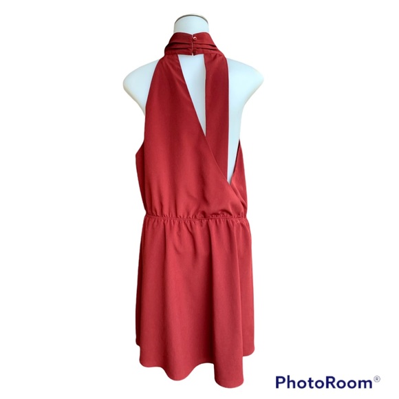 Haute Hippie Dresses & Skirts - 🔥 Haute Hippie Brick Red Halter Sleeveless Dress Size L EUC